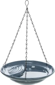 Kültéri függő kerámia madárfürdő, 550ml / 26 cm, kék